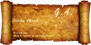 Goda Abod névjegykártya